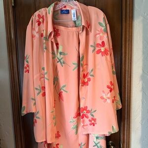 jh Collectibles Floral Shirt & Skirt Set